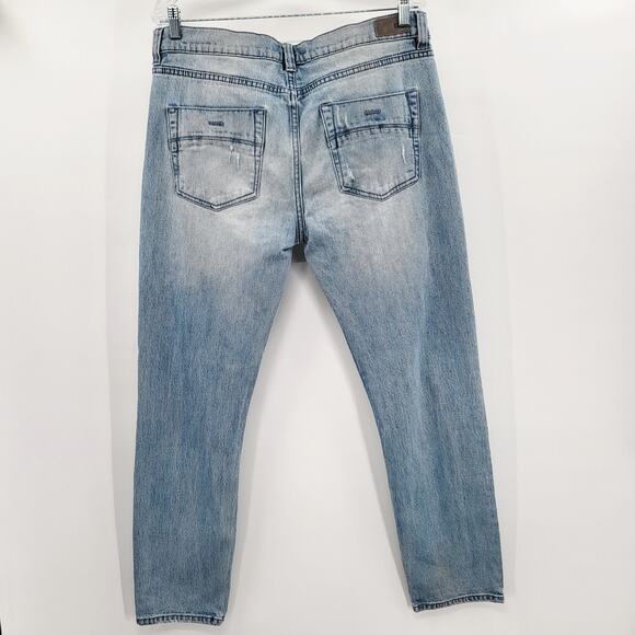 RSQ Jeans Light Blue Washed Seattle Skinny Tapered Jeans 5-Pockets Men's 34x30 - Picture 2 of 12